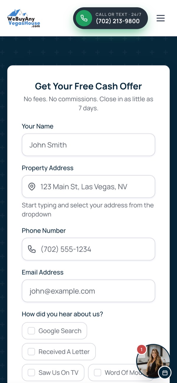 Get your cash today form on mobile