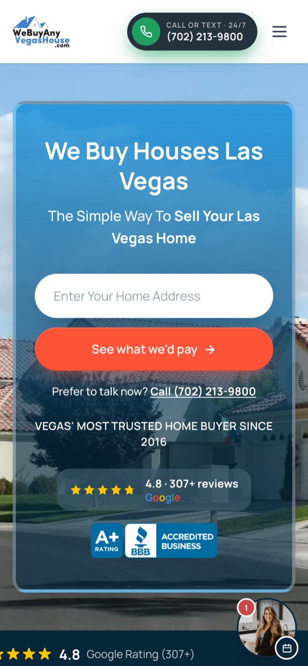 Mobile homepage first screen