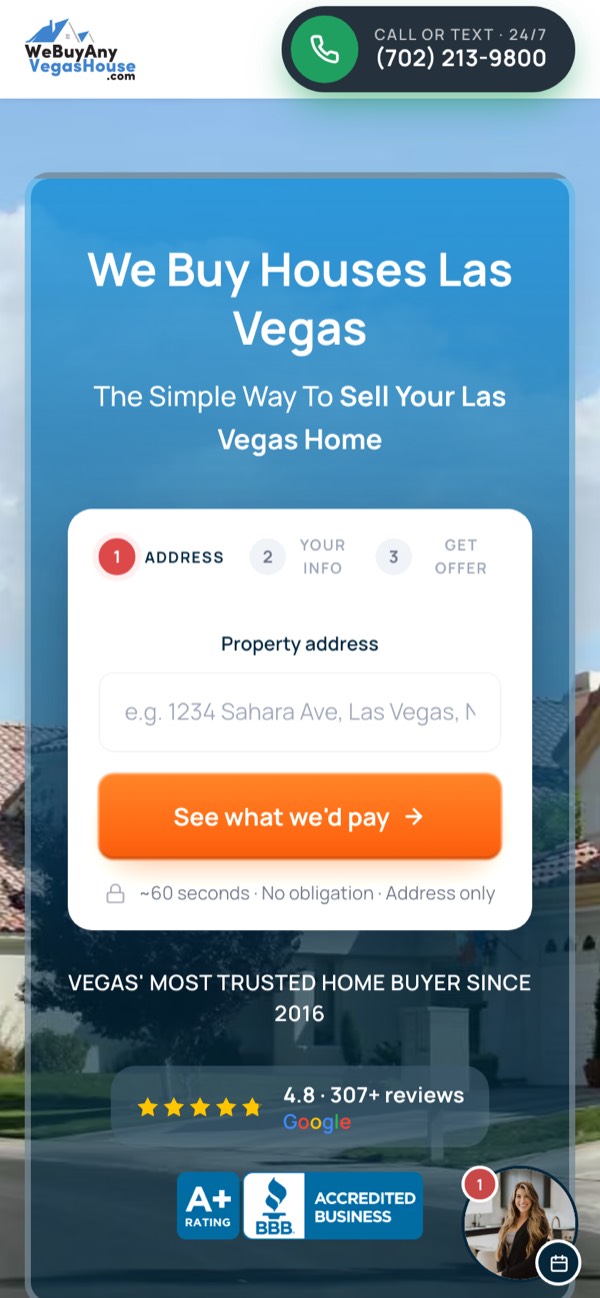 Ad landing page on mobile