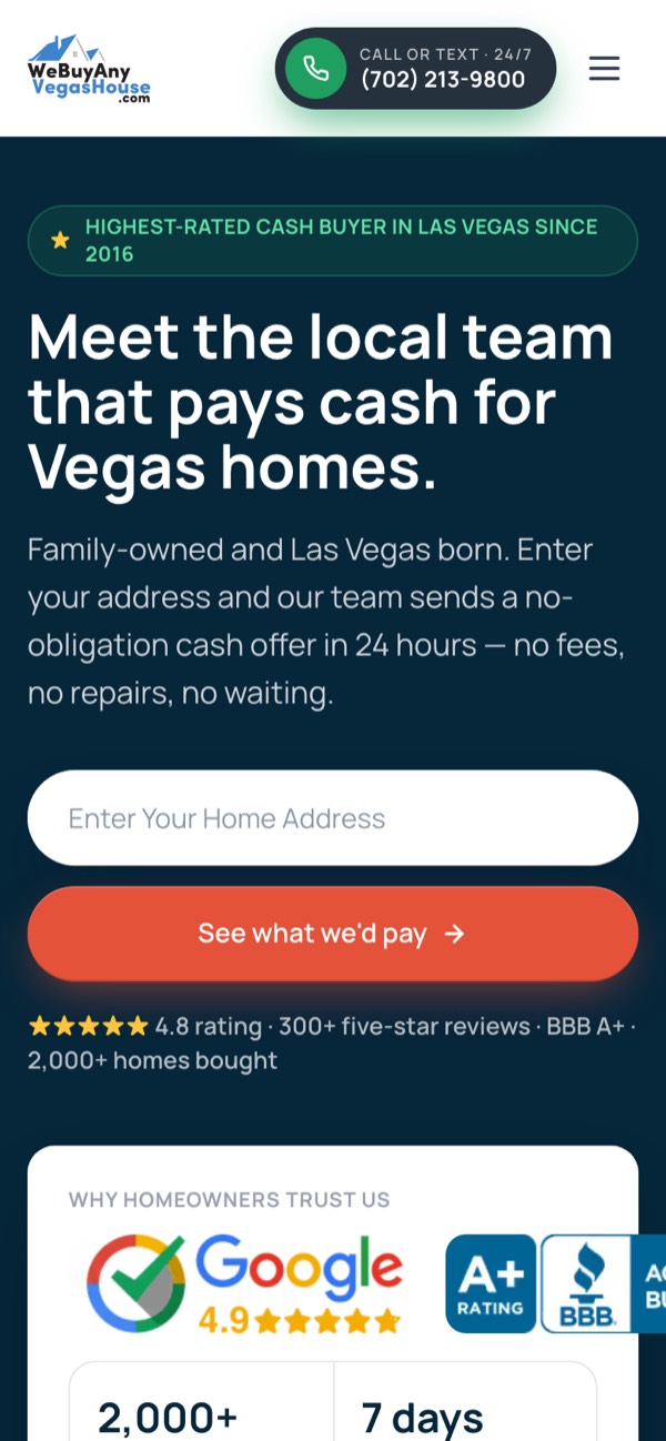 Team page on mobile
